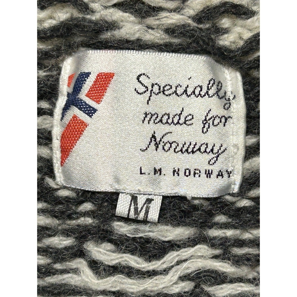 Vintage Norwegian Sweater Specially Made For Norway Handmade Wool Knit Size M - Picture 7 of 11